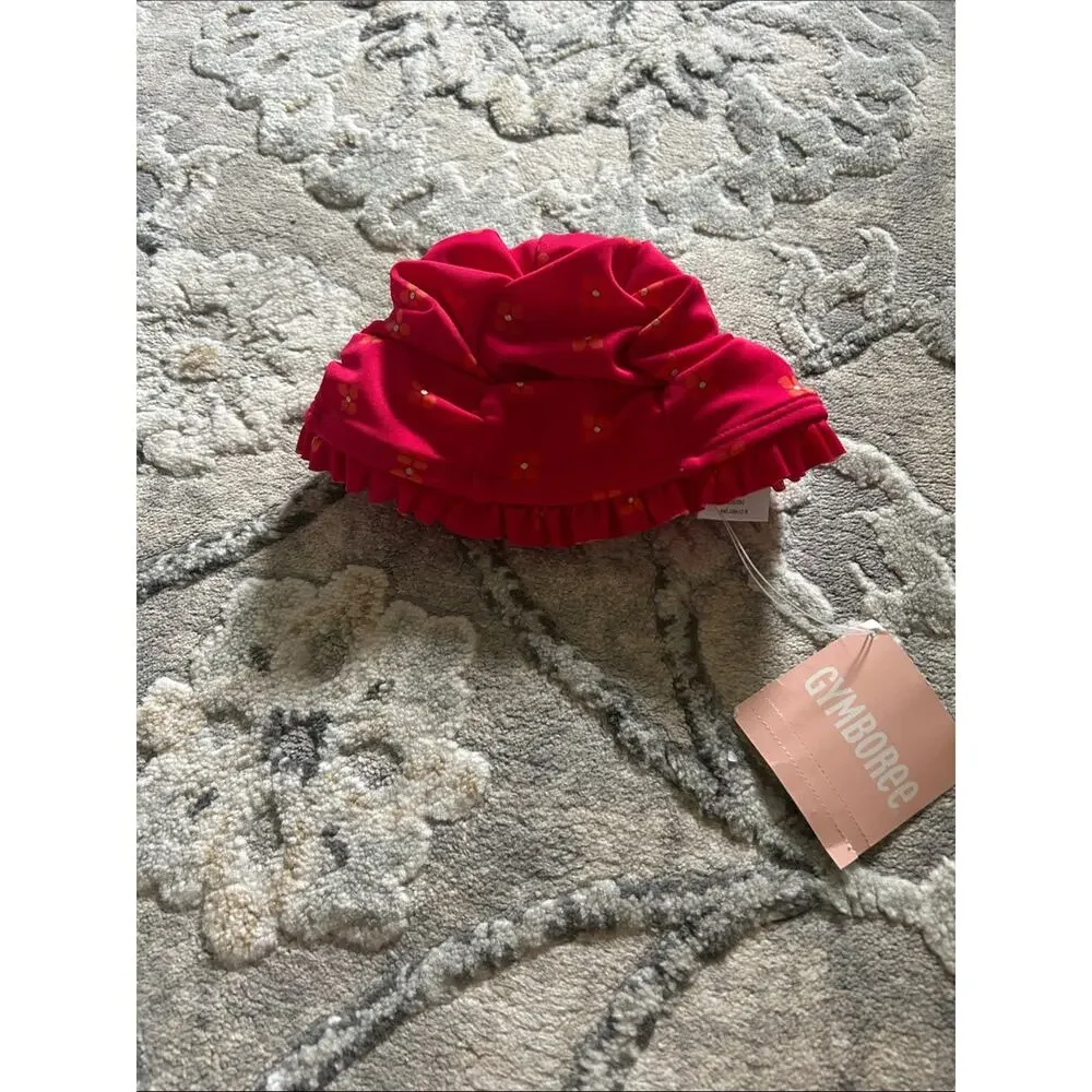 Gymboree Hot Pink Floral Ruffle Swim Cap